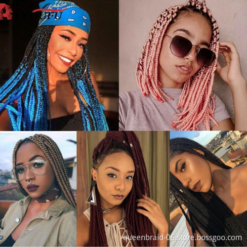 Wholesale  Hot Sale Easy Braiding Hair  Pre Stretch Soft Yaki Synthetic Crochet Braid Hair Extension Stretched 2 Tone Braid